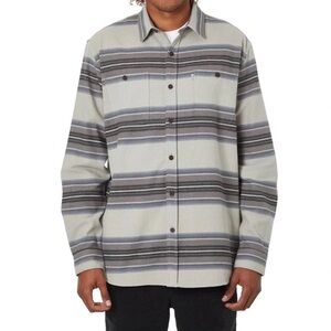 Katin Men’s Sierra Flannel 100% Cotton Shirt Jacket Striped Shacket SIZE MEDIUM
